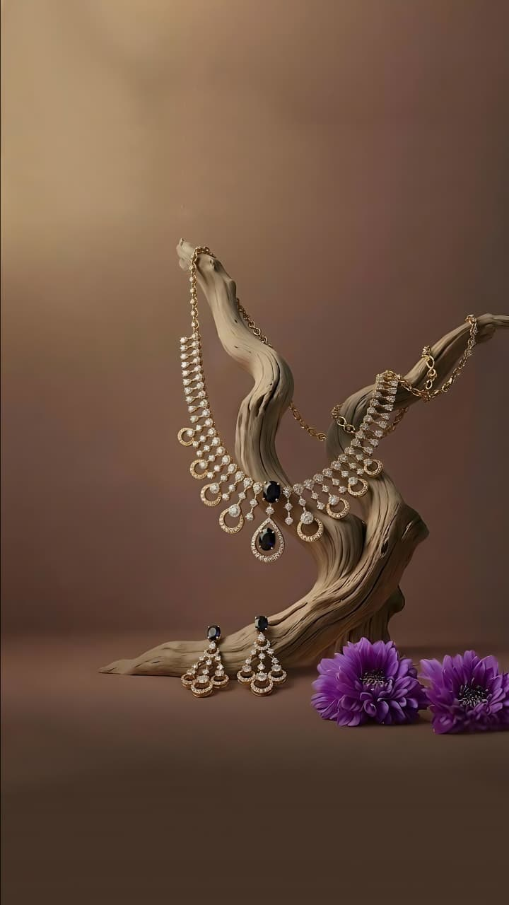 Jawadi statement diamond and sapphire necklace